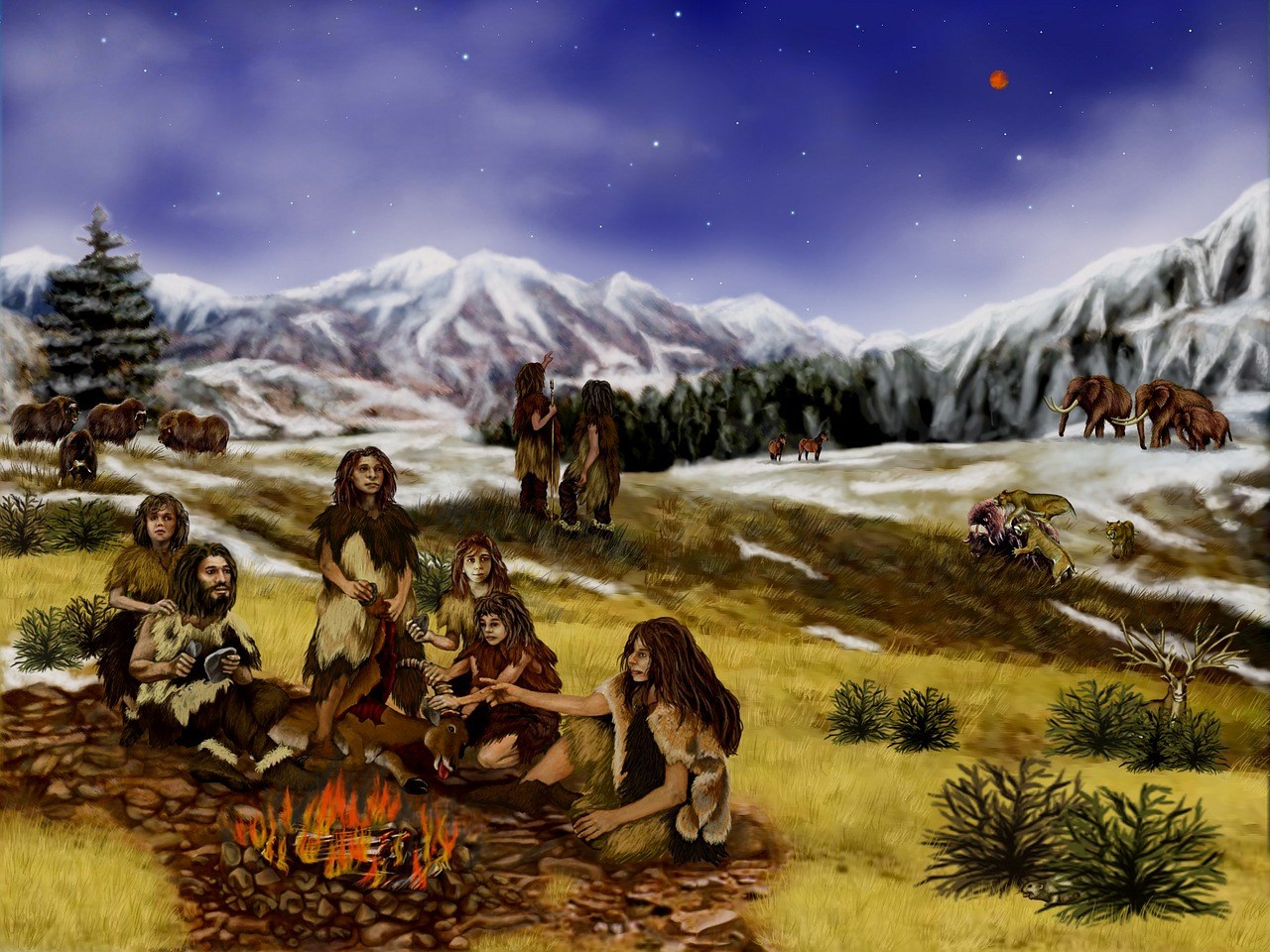 neanderthales en la hoguera, aromaterapia